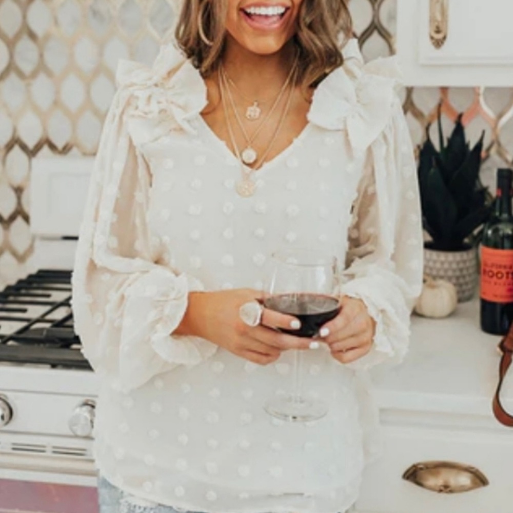 NWT Entro Swiss Dot Blouse